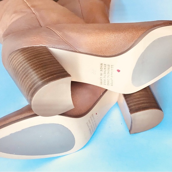 Wynona Leather Boots Tall Silent d  | Sz 39/US 8/8.5 | Carmel Tan Brown - Picture 12 of 16